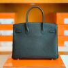 Hermes Birkin Togo Black & Green Color bar Silver Hardware 30cm Full Handmade