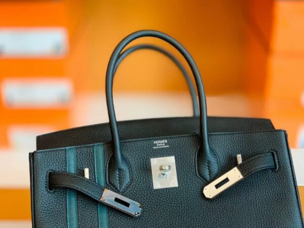 mmexport1673343463209-1024x768-1 Hermes Birkin Togo Black & Green Color bar Silver Hardware 30cm Full Handmade