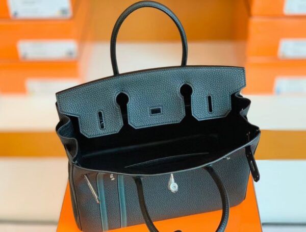 mmexport1673343466082-1024x777-1 Hermes Birkin Togo Black & Green Color bar Silver Hardware 30cm Full Handmade