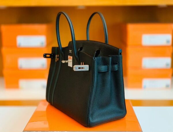 mmexport1673343467523-1024x781-1 Hermes Birkin Togo Black & Green Color bar Silver Hardware 30cm Full Handmade