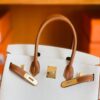 Hermes Birkin Togo cc37 Golden brown & cc10 Creamy white Gold Hardware 30cm Full Handmade
