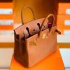 Hermes Birkin Barenia CK37 Golden brown & L3 Rose purple Gold Hardware 30cm Full Handmade