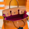 Hermes Birkin Barenia CK37 Golden brown & L3 Rose purple Gold Hardware 30cm Full Handmade