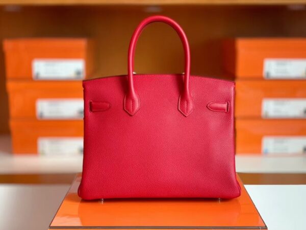 Hermes Birkin Togo S3 Rouge Red Silver Hardware 30cm Full Handmade