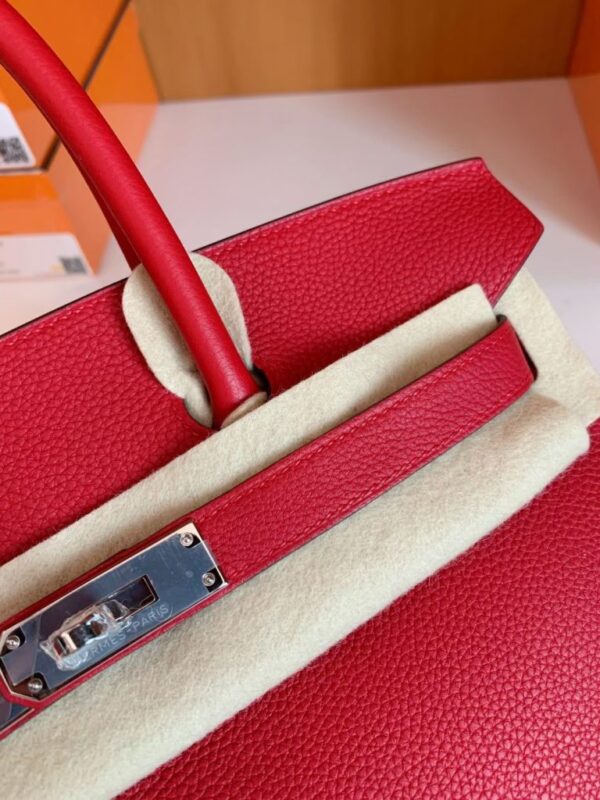 Hermes Birkin Togo S3 Rouge Red Silver Hardware 30cm Full Handmade