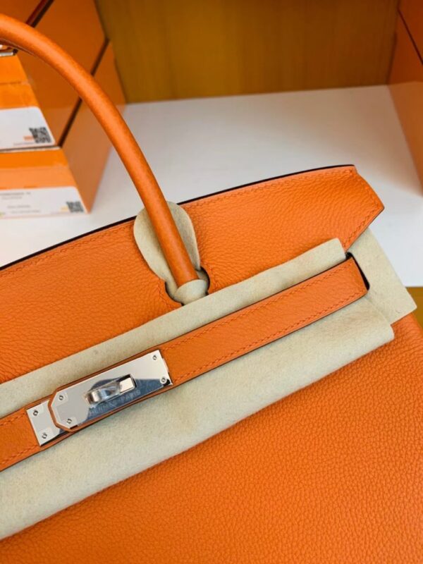 mmexport1673344686751-768x1024-1 Hermes Birkin Togo cc93 Orange Silver Hardware 30cm Full Handmade