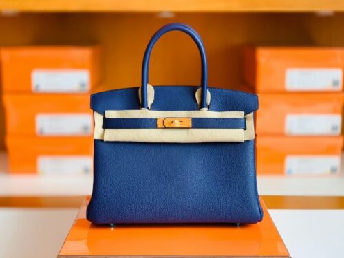 Hermes Birkin Togo M3 ink Blue Gold Hardware 30cm Full Handmade