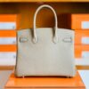 Hermes Birkin Togo ck81 Gris T Gold Hardware 30cm Full Handmade