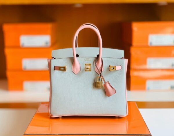 mmexport1673344813835-1024x800-1 Hermes Birkin Chevre 3Q sakura pink & 80 Pearl grey Gold Hardware 25cm Full Handmade