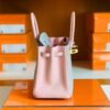Hermes Birkin Chevre 3Q sakura pink & 80 Pearl grey Gold Hardware 25cm Full Handmade
