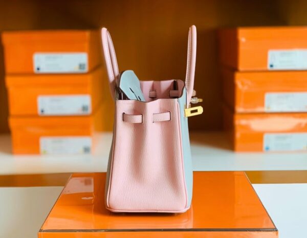 mmexport1673344820065-1024x795-1 Hermes Birkin Chevre 3Q sakura pink & 80 Pearl grey Gold Hardware 25cm Full Handmade