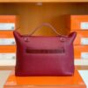 Hermes Kelly 2424 Matte crocodile & Togo Bordeaux red Silver Hardware 29cm Full Handmade
