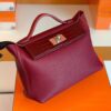 Hermes Kelly 2424 Matte crocodile & Togo Bordeaux red Silver Hardware 29cm Full Handmade