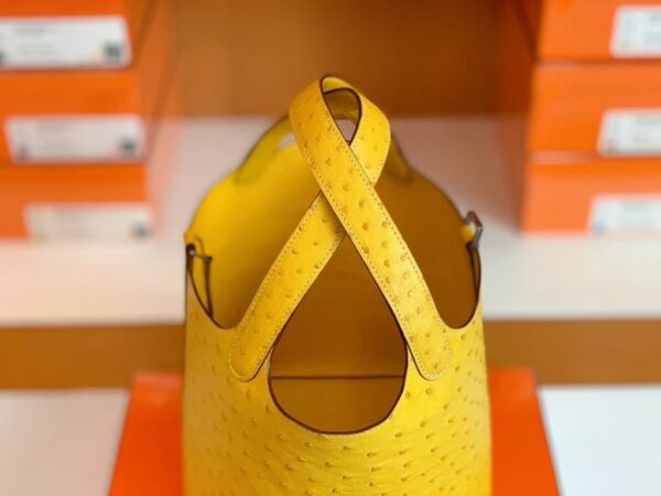 mmexport1673344869020-1024x768-1 Hermes Picotin Lock Ostrich Lemon yellow Silver Hardware 22cm Full Handmade