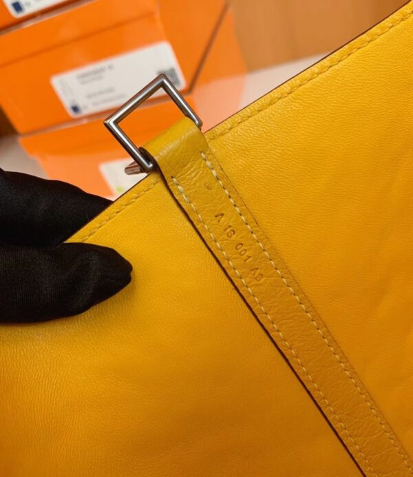mmexport1673344873435-887x1024-1 Hermes Picotin Lock Ostrich Lemon yellow Silver Hardware 22cm Full Handmade