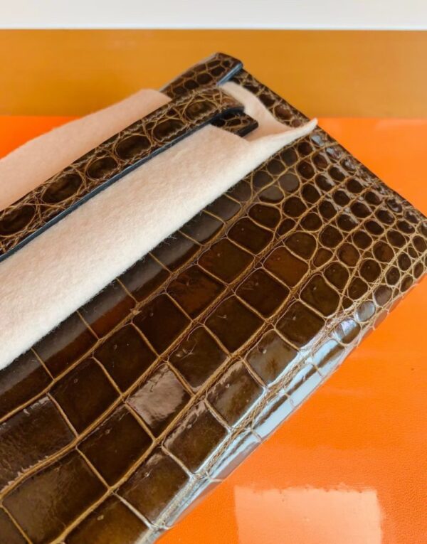 mmexport1673344897047-803x1024-1 Hermes Kelly cut Olive green Shiny crocodile Silver Hardware 31cm Full Handmade