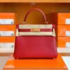 Hermes Kelly Evercolor K1 rouge grenat Gold Hardware 28cm Full Handmade