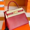 Hermes Kelly Evercolor K1 rouge grenat Gold Hardware 28cm Full Handmade