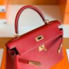 Hermes Kelly Evercolor K1 rouge grenat Gold Hardware 28cm Full Handmade