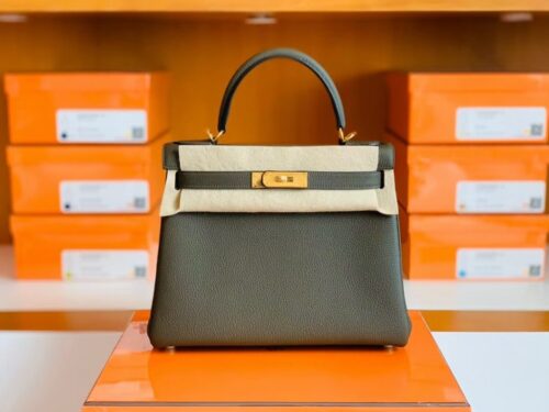 Hermes Kelly Togo CK46 carbon grey Gold Hardware 28cm Full Handmade
