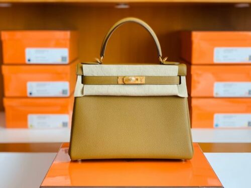 Hermes Kelly Togo U8 Light Golden color Gold Hardware 28cm Full Handmade