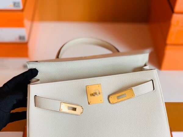 Hermes Kelly Togo Creamy White Gold Hardware 28cm Full Handmade