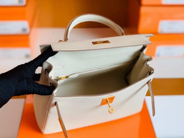 Hermes Kelly Togo Creamy White Gold Hardware 28cm Full Handmade