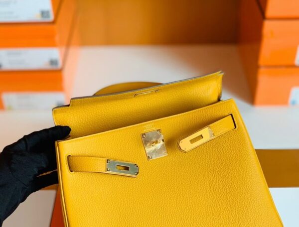 Hermes Kelly Togo 9D Amber yellow Gold Hardware 28cm Full Handmade