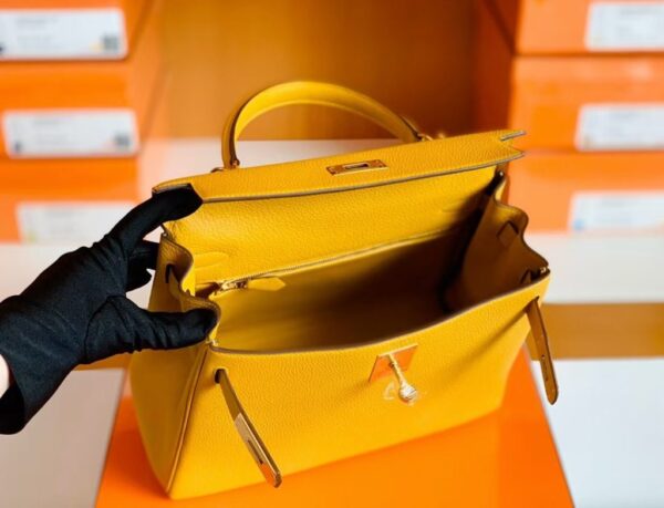 Hermes Kelly Togo 9D Amber yellow Gold Hardware 28cm Full Handmade
