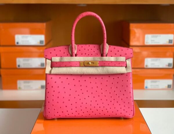 mmexport1673775042111-1024x787-1 Hermes Birkin Ostrich 5J Rose Pink Gold Hardware 30cm Full Handmade
