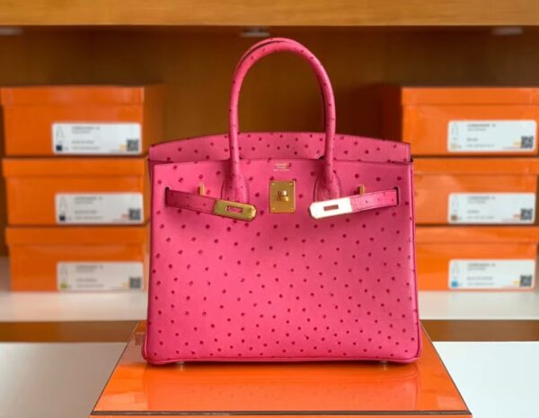 mmexport1673775044903-1024x796-1 Hermes Birkin Ostrich 5J Rose Pink Gold Hardware 30cm Full Handmade
