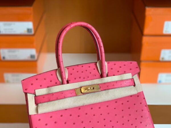 mmexport1673775046239-1024x768-1 Hermes Birkin Ostrich 5J Rose Pink Gold Hardware 30cm Full Handmade