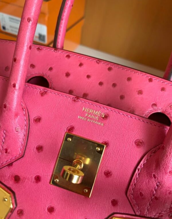 mmexport1673775047660-805x1024-1 Hermes Birkin Ostrich 5J Rose Pink Gold Hardware 30cm Full Handmade