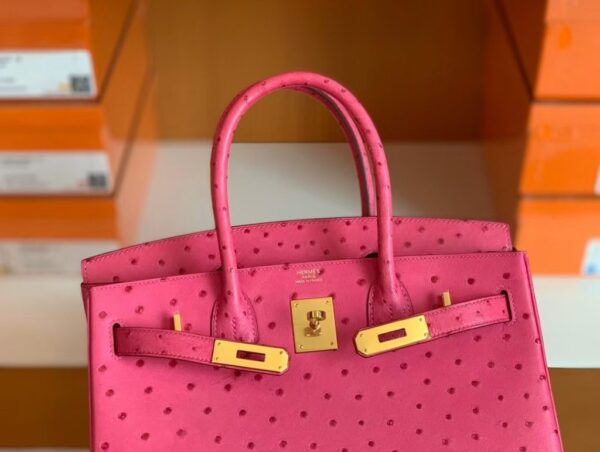 mmexport1673775048983-1024x772-1 Hermes Birkin Ostrich 5J Rose Pink Gold Hardware 30cm Full Handmade