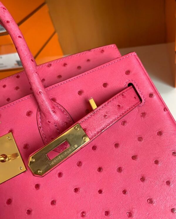 mmexport1673775050567-823x1024-1 Hermes Birkin Ostrich 5J Rose Pink Gold Hardware 30cm Full Handmade
