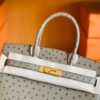 Hermes Birkin Ostrich etoupe grey Gold Hardware 30cm Full Handmade