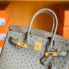 Hermes Birkin Ostrich etoupe grey Gold Hardware 30cm Full Handmade