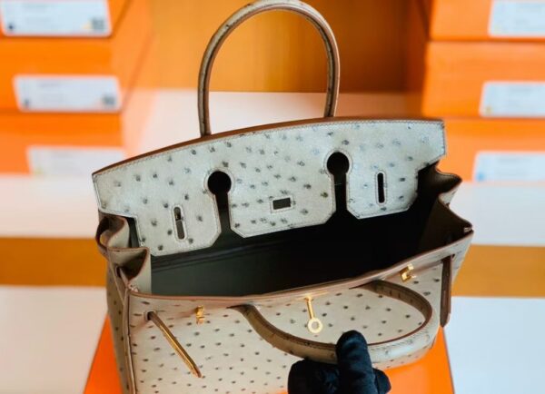 mmexport1673775088178-1024x741-1 Hermes Birkin Ostrich etoupe grey Gold Hardware 30cm Full Handmade