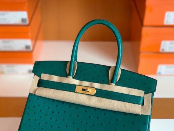 mmexport1673775109784-1024x768-1 Hermes Birkin Ostrich u4 Velvet green Gold Hardware 30cm Full Handmade