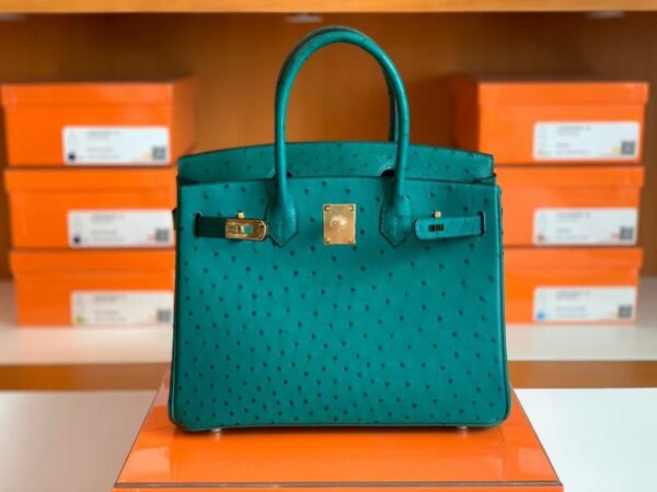 mmexport1673775111123-1024x768-1 Hermes Birkin Ostrich u4 Velvet green Gold Hardware 30cm Full Handmade