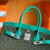 Hermes Birkin Ostrich Olive green & 1K Bamboo green & Etoupe Grey Silver Hardware 30cm Full Handmade