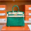 mmexport1673775157410-1024x791-1 Hermes Birkin Shiny Alligator 6Q jade green Gold Hardware 25cm Full Handmade