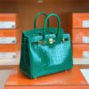 mmexport1673775166373-1024x796-1 Hermes Birkin Shiny Alligator 6Q jade green Gold Hardware 25cm Full Handmade