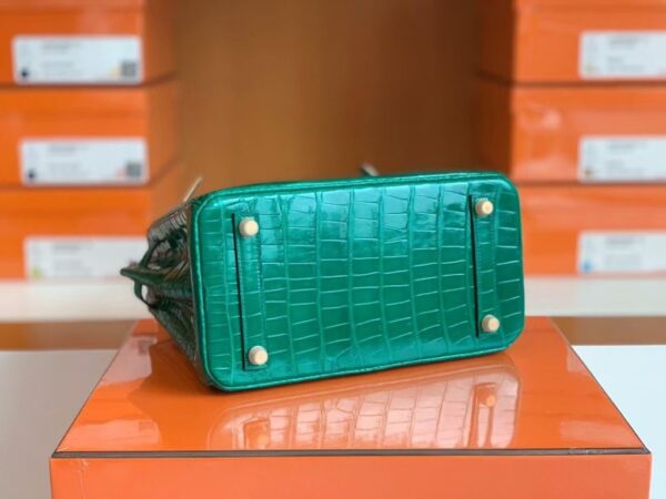 Hermes Birkin Shiny Alligator 6Q jade green Gold Hardware 25cm Full Handmade
