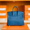 mmexport1673775310511-1024x791-1 Hermes Birkin Shiny Alligator Crocodile 1P Noble blue Silver Hardware 25cm Full Handmade