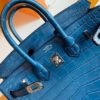 mmexport1673775314891-1024x768-1 Hermes Birkin Shiny Alligator Crocodile 1P Noble blue Silver Hardware 25cm Full Handmade