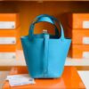 Hermes Picotin Lock Togo P3 Candy Blue Silver Hardware 18cm Full Handmade