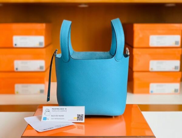 mmexport1673775337717-1024x779-1 Hermes Picotin Lock Togo P3 Candy Blue Silver Hardware 18cm Full Handmade