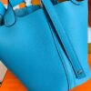 Hermes Picotin Lock Togo P3 Candy Blue Silver Hardware 18cm Full Handmade