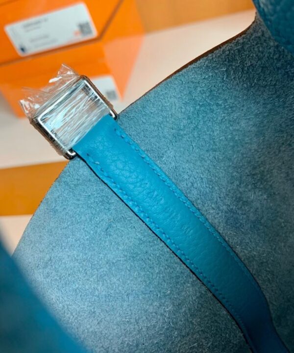 mmexport1673775344982-853x1024-1 Hermes Picotin Lock Togo P3 Candy Blue Silver Hardware 18cm Full Handmade